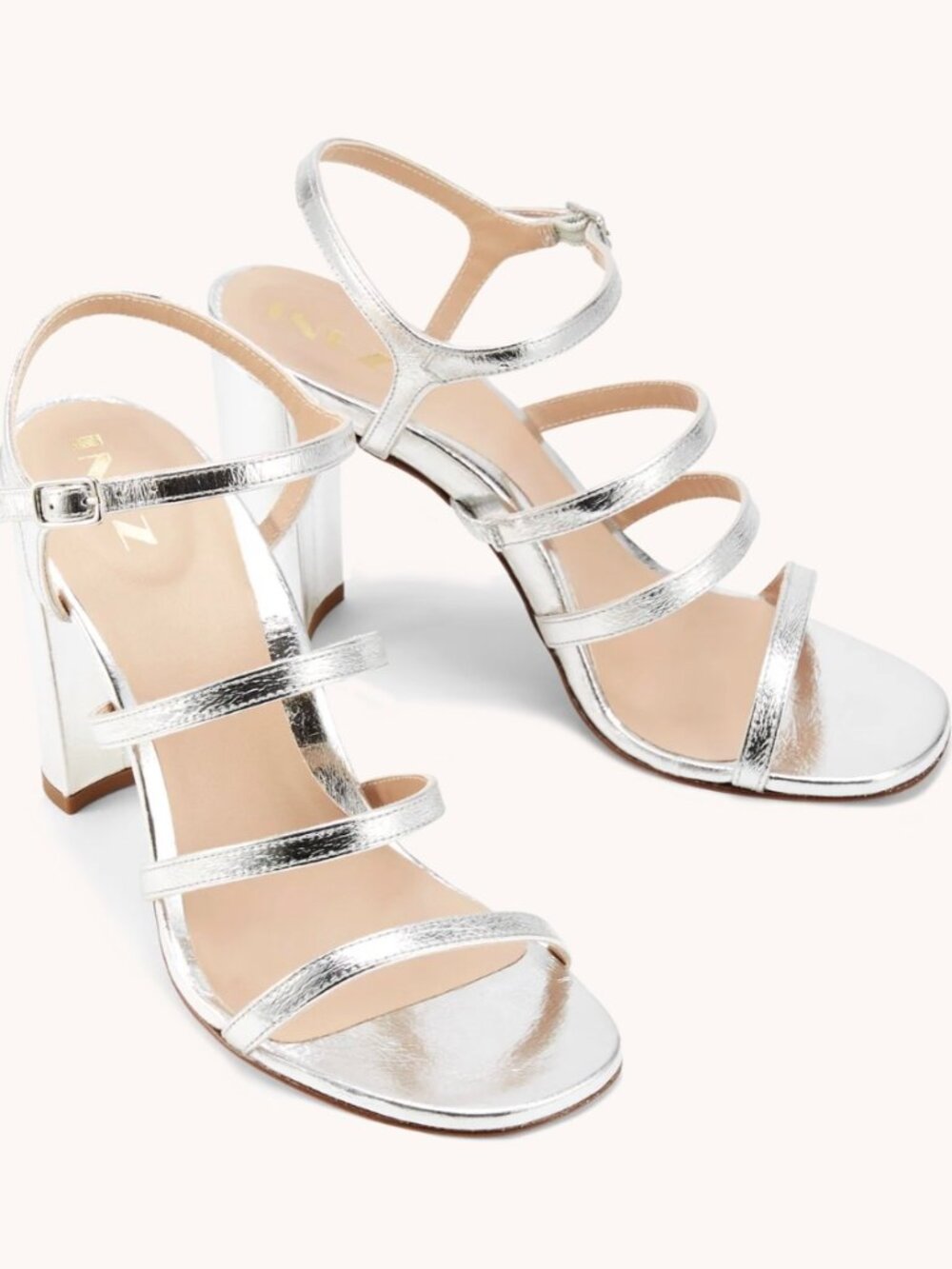 Inez Sasha Silver Crinkle Metallic Size 6
